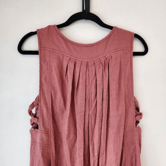 Free People Moonshine Linen Blend Pink Dress Summer Beachy Women's S - Picture 5 of 11